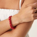 エイソス ASOS asos ASOS DESIGNのTバーブレスレット(レッド、フェイクコーラルビーズ付き) アクセサリー レディース 女性 インポートブランド(4)