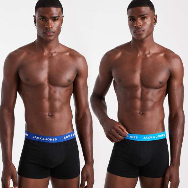 ジャックアンドジョーンズ Jack & Jones ジャック＆ジョーンズの2パックトランクス（ブルーのウエスト..