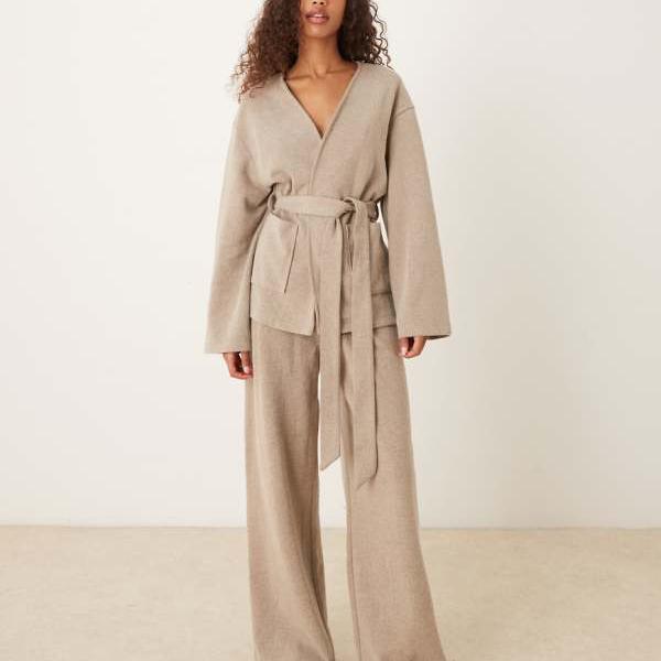 エイソス ASOS asos ASOS DESIGN スーパーソフト ワイドレッグ プリーツフロント コーデ ジョガー（ト..