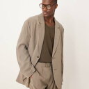 エイソス ASOS asos ASOS DESIGN スラウチオーバーサイズスーツジャケット(ストーン) アウター メンズ 男性 インポートブランド 小さいサイズから大きいサイズまで