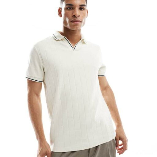 エイソス ASOS asos ASOS DESIGN ワイドリブ Vネック ポロTシャツ(クリーム色) トップス メンズ 男性 インポートブランド 小さいサイズから大きいサイズまで エイソス ASOS asos ASOS DESIGN ワイドリブ Vネック ポロTシャツ(クリーム色) トップス メンズ 男性 インポートブランド 小さいサイズから大きいサイズまで