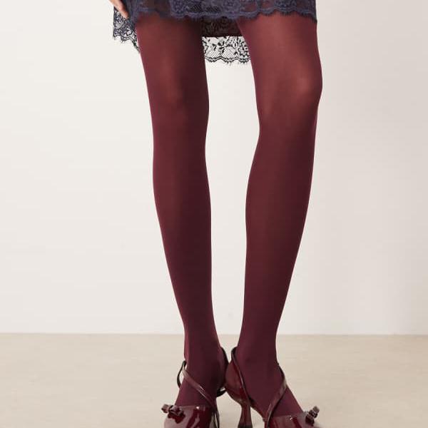 エイソス ASOS asos ASOS DESIGN 40デニールタイツ（ダークプラム） アクセサリー レディース 女性 イ..