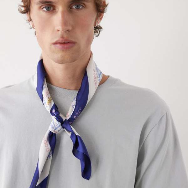 ネイビーの禁断の現実逃避スカーフ アクセサリー　メンズ 男性 インポートブランド