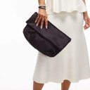 トップショップ Topshop TOPSHOP トップショップ ジョージア レザー 折りたたみクラッチ グラブバッグ(パープルポニー) 鞄 レディース 女性 インポートブランド
