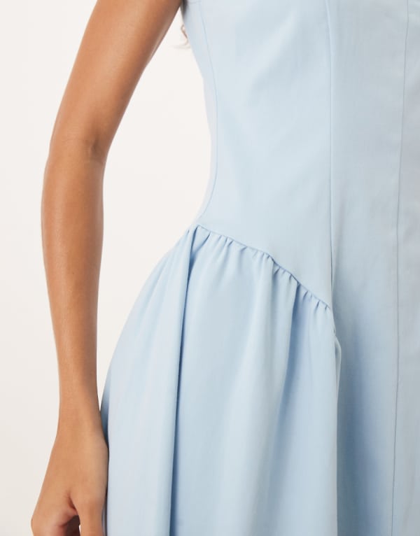 エイソス ASOS asos ASOS DESIGN コルセットシームディテール マキシドレス（ブルー） ワンピース レディース 女性 インポートブランド 小さいサイズから大きいサイズまで