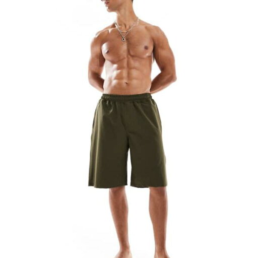 エイソス ASOS asos ASOS DESIGN ロング丈スイムショーツ(グリーン) 水着 メンズ 男性 インポートブランド 小さいサイズから大きいサイズまで エイソス ASOS asos ASOS DESIGN ロング丈スイムショーツ(グリーン) 水着 メンズ 男性 インポートブランド 小さいサイズから大きいサイズまで