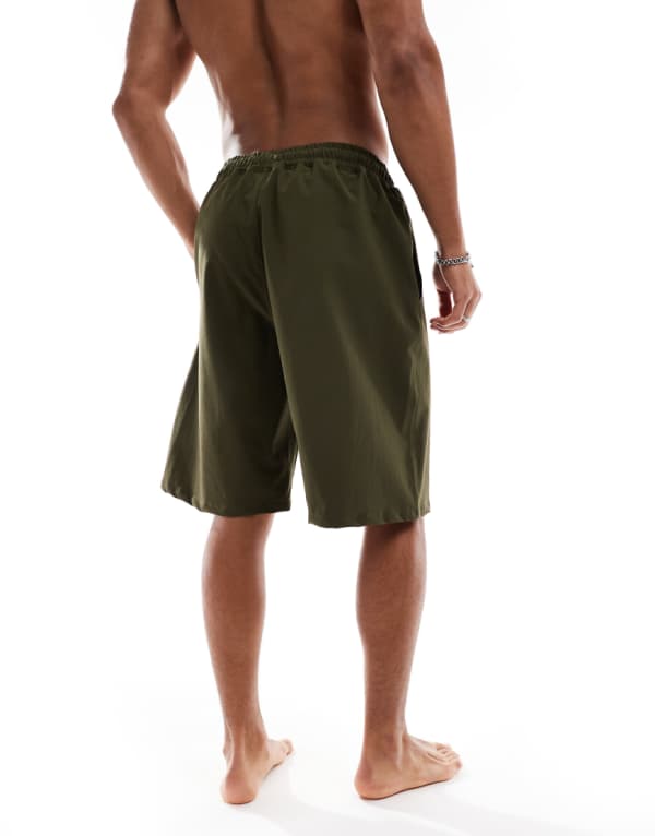 エイソス ASOS asos ASOS DESIGN ロング丈スイムショーツ（グリーン） 水着 メンズ 男性 インポートブランド 小さいサイズから大きいサイズまで