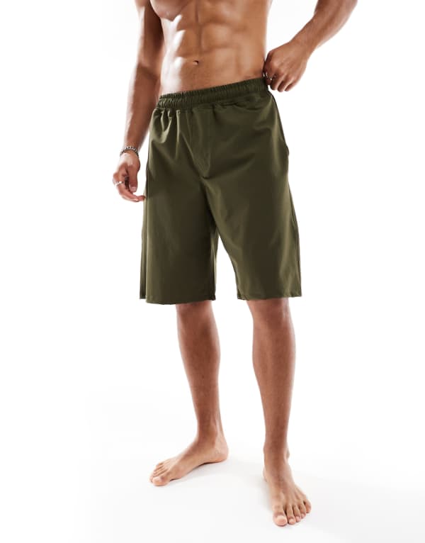 エイソス ASOS asos ASOS DESIGN ロング丈スイムショーツ（グリーン） 水着 メンズ 男性 インポートブランド 小さいサイズから大きいサイズまで