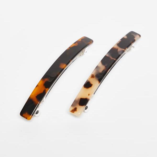 ARKET アセテートヘアクリップ 2個パック ブラウンマルチ アクセサリー レディース 女性 インポートブ..