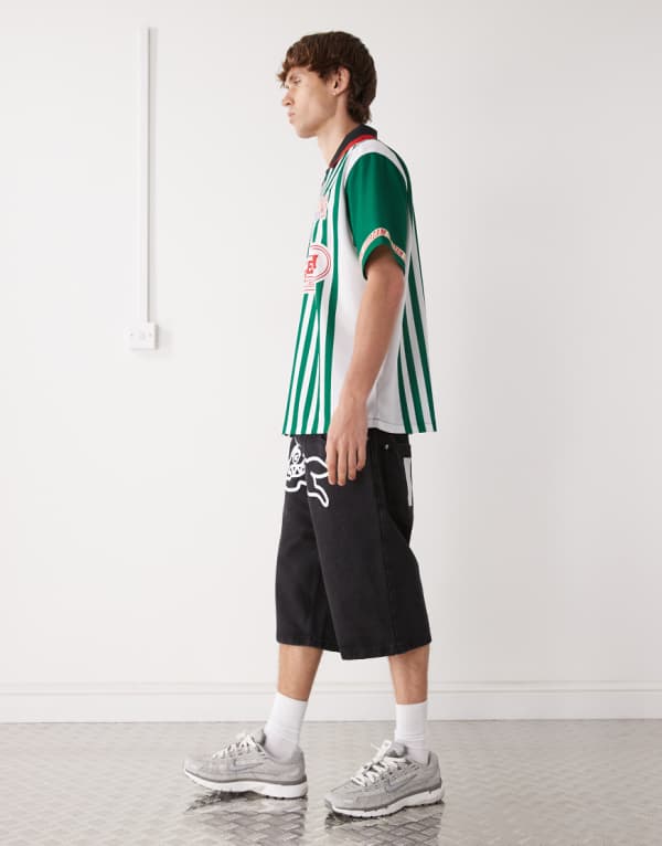 アイスクリームのランニングドッグデニムショーツ（ブラック） パンツ ボトム メンズ 男性 インポートブランド 小さいサイズから大きいサイズまで