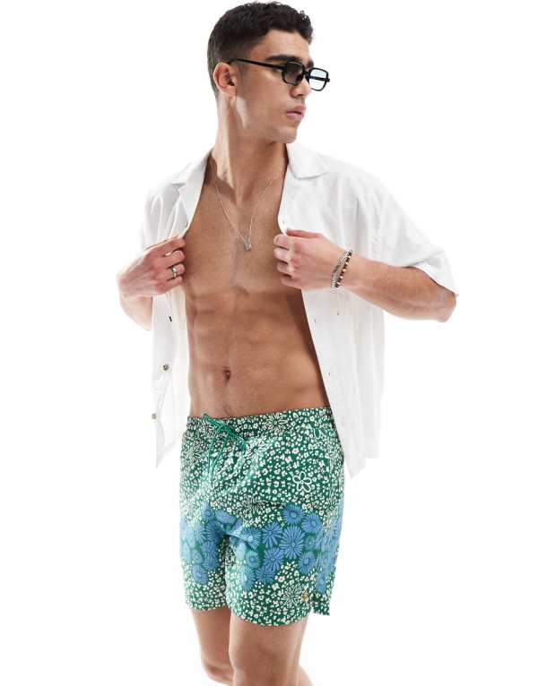 ファーラー Farah ファラ コルベール フラワープリント スイムショーツ グリーン 水着 メンズ 男性 インポートブランド 小さいサイズから大きいサイズまで