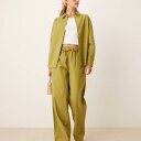 エイソス ASOS asos ASOS DESIGN リネン風プルオンパンツ コーデ(オリーブ) パンツ ボトム レディース 女性 インポートブランド 小さいサイズから大きいサイズまで