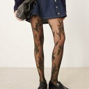 エイソス ASOS asos ASOS DESIGNの抽象的な大きな花柄レースタイツ(ダークグリーン) アクセサリー レディース 女性 インポートブランド 小さいサイズから大きいサイズまで