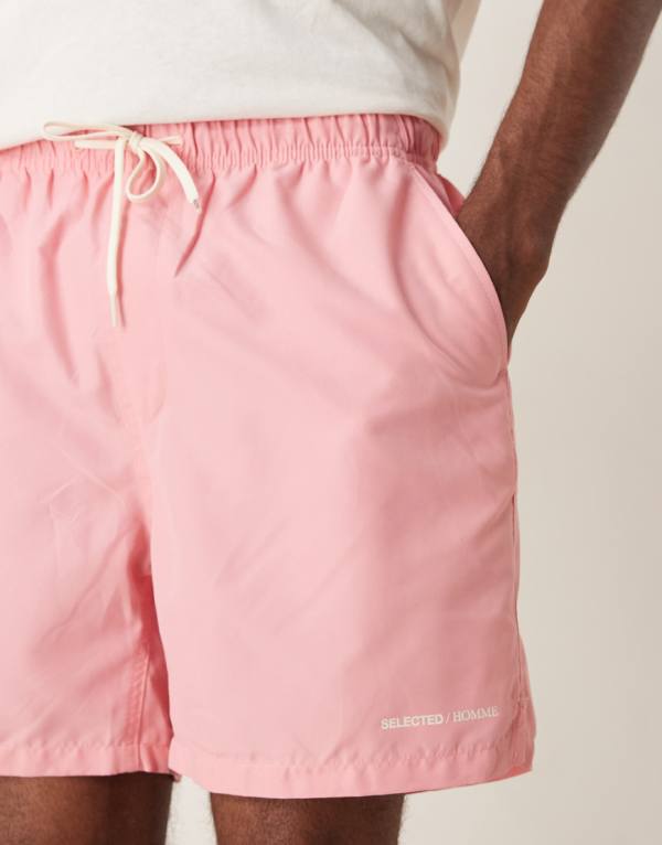 セレクテッド オム Selected Homme selected homme 厳選されたオムのピンクのスイムショーツ 水着 メンズ 男性 インポートブランド 小さいサイズから大きいサイズまで