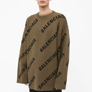 バレンシアガ BALENCIAGA balenciaga バレンシアガリピートロゴインターシャニット トップス メンズ 男性 インポートブランド 小さいサイズから大きいサイズまで