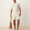 エイソス ASOS asos ASOS DESIGN ニットワッフルショーツ コーディネート(クリーム色) パンツ ボトム メンズ 男性 インポートブランド 小さいサイズから大きいサイズまで