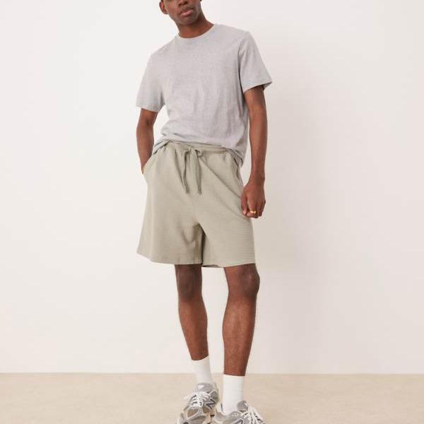 エイソス ASOS asos ASOS DESIGN オーバーサイズ テクスチャード ショーツ グレー パンツ ボトム メンズ 男性 インポートブランド 小さいサイズから大きいサイズまで