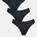 エイソス ASOS asos ASOS DESIGN 3枚組 ノーVPL Tバック ブラック 下着 レディース 女性 インポートブランド 小さいサイズから大きい...