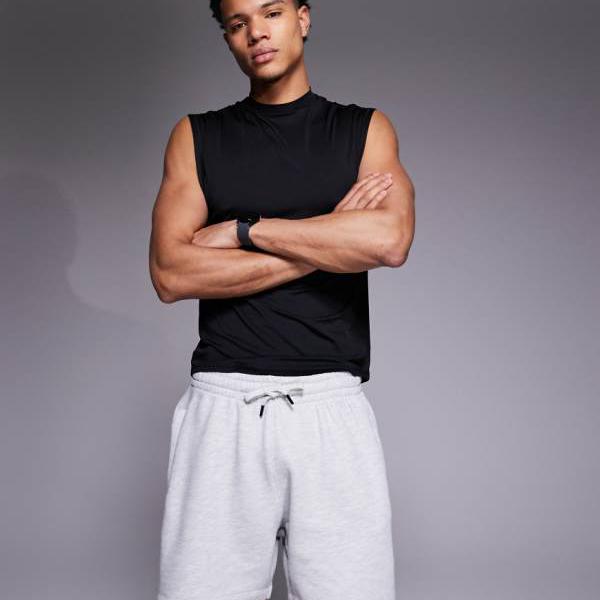 4505 Icon Rest Day ヘビーウェイト 420gsm コットン 7インチ スウェットショーツ グレーマール トップ..