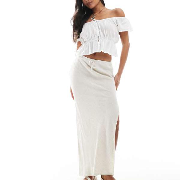 ミスセルフリッジ Miss Selfridge ミスセルフリッジプチリネンブレンドバイアスマキシスカート(ストーン) スカート レディース 女性 インポートブランド 小さいサイズから大きいサイズまで