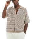 ジャックアンドジョーンズ Jack & Jones ジャック&ジョーンズのクロシェボタンスルーポロ(ベージュ) トップス メンズ 男性 インポートブランド 小さいサイズから大きいサイズまで