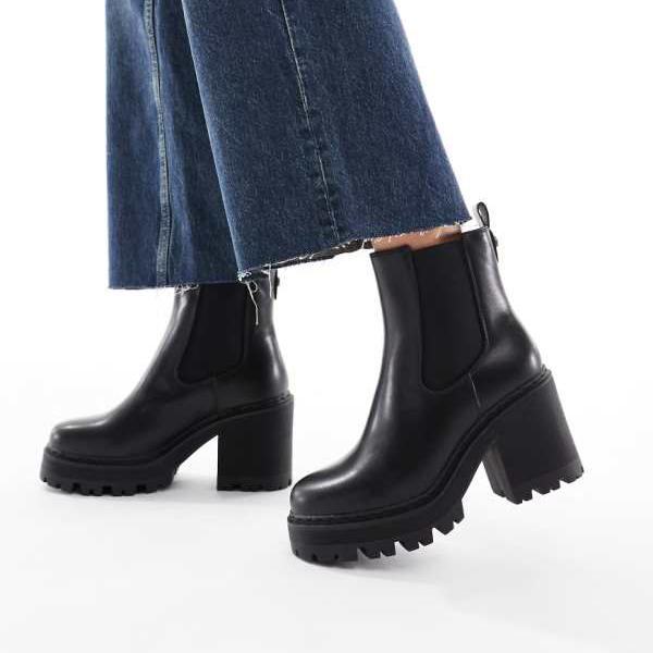 SEQWL ファジーチャンキーチェルシーブーツ（ブラック） 靴 レディース 女性 インポートブランド 小さいサイズから大きいサイズまで