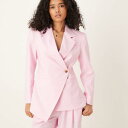 エイソス ASOS asos ASOS DESIGNのテーラードウエスト絞りブレザーコーデ(ピンク) アウター レディース 女性 インポートブランド 小さいサイズから大きいサイズまで(4)