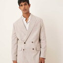 セレクテッド オム Selected Homme selected homme クリーム色のピンストライプ柄のオムマリクのリラックスフィットブレザー アウター メンズ 男性 インポートブランド 小さいサイズから大きいサイズまで