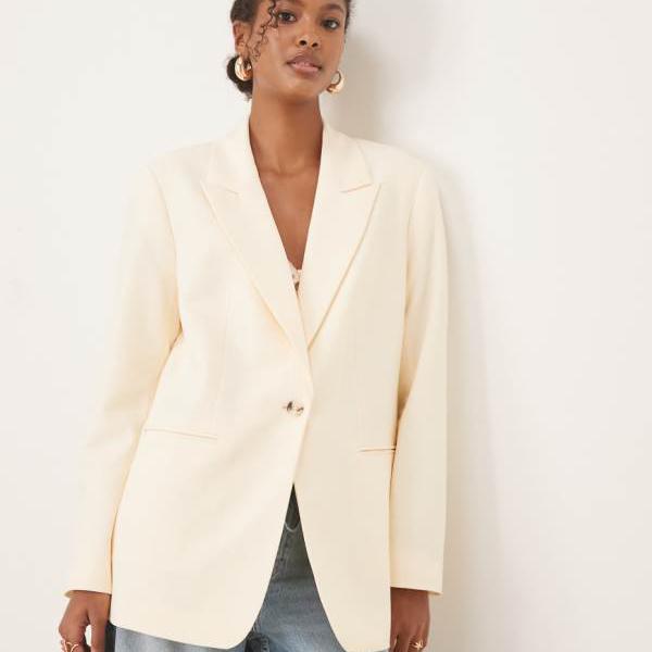 エイソス ASOS asos ASOS DESIGN リラックスブレザー（クリーム色） アウター レディース 女性 インポートブランド 小さいサイズから大きいサイズまで