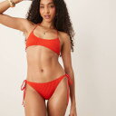 エイソス ASOS asos ASOS DESIGN リディリブ ハイレッグ タイサイド ビキニボトム(レッド) 水着 レディース 女性 インポートブランド 小さいサイズから大きいサイズまで