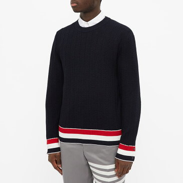 トム ブラウン THOM BROWNE トムブラウンリブストライプクルーニット トップス メンズ 男性 インポートブランド 小さいサイズから大きいサイズまで