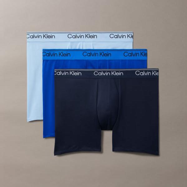 カルバンクライン Calvin Klein カルバン・クライン マイクロストレッチ ボクサーブリーフ 3枚組 グレー/コバルト/ライトブルー 下着 メンズ 男性 インポートブランド 小さいサイズから大きいサイズまで