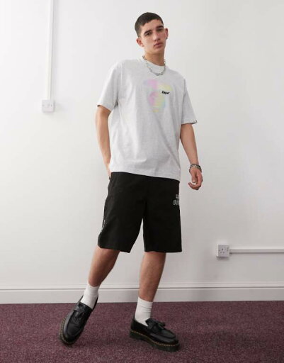 ア・ベイシング・エイプ AAPE BY A BATHING APE Aape by A Bathing Ape ロゴ T シャツ(グレー マーブル) トップス メンズ 男性 インポートブランド 小さいサイズから大きいサイズまで