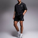ヒューゴ レッド シャッフル ロゴ ワッフル スイムショーツ(ブラック CO-ORD) 水着 メンズ 男性 インポートブランド 小さいサイズから大きいサイズまで