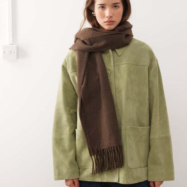 ウィークデイ Weekday ブラウンメランジのウィークデイプレミアムオーバーサイズスカーフ レディース 女性 インポートブランド