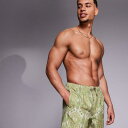 エイソス ASOS asos ASOS DESIGNのショート丈スイムショーツ(グリーンペイズリー柄) 水着 メンズ 男性 インポートブランド 小さいサイズから大きいサイズまで