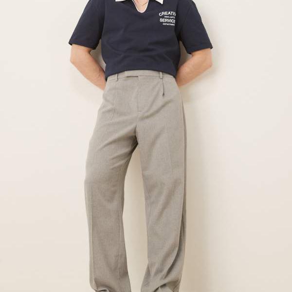 エイソス ASOS asos ASOS DESIGNのスマートなワイドレッグパンツ。フロントプリーツ