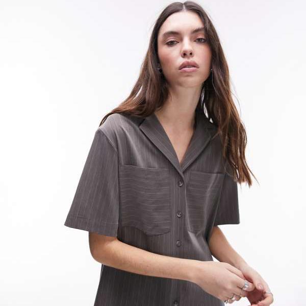 ȥåץå Topshop TOPSHOP ȥåץå  ԥ󥹥ȥ饤 Ⱦµġʥ졼 ȥåץ ǥ  ...