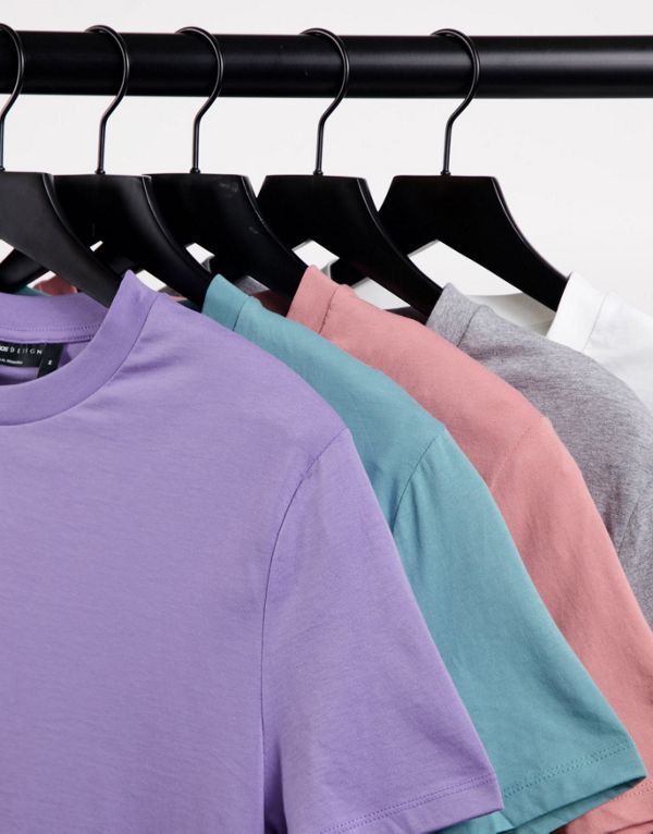 エイソス ASOS asos ASOS DESIGN5パックオーガニックTシャツ トップス メンズ 男性 インポートブランド 小さいサイズから大きいサイズまで