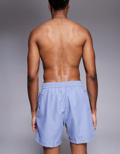 エイソス ASOS asos ASOS DESIGN ミッド丈スイムショーツ(ミッドブルー) 水着 メンズ 男性 インポートブランド 小さいサイズから大きいサイズまで
