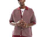 ジャックアンドジョーンズ Jack & Jones ジャック&ジョーンズのクロシェボタンスルーポロ(レッド) トップス メンズ 男性 インポートブランド 小さいサイズから大きいサイズまで