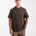 ジャックアンドジョーンズ Jack & Jones ジャック&ジョーンズ プレミアム ジップ テクスチャード ポロ(ブラウン) トップス メンズ 男性 インポートブランド 小さいサイズから大きいサイズまで