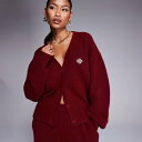 ザクチュールクラブ The Couture Club クチュールクラブのコーディネートオーバーサイズふわふわニットカーディガン(バーガンディ) トップス レディ...