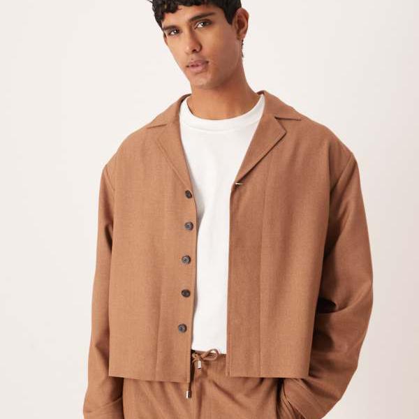 樂天商城 - エイソス ASOS asos ASOS DESIGN スマートコーデシャツジャケット（ブラウン） アウター メンズ 男性 インポートブランド 小さいサイズから大きいサイズまで