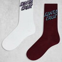 サンタクルーズ Santa Cruz SANTA CRUZ サンタクルーズ フラッターフラッシュ ソックス 2足組(ホワイト&バーガンディ) 靴下 レディース 女性 インポートブランド 小さいサイズから大きいサイズまで(4)