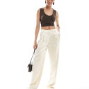 エイソス ASOS asos ASOS DESIGN トールテーラードストレートレッグサテントラウザーズ(アイボリー) ボトム レディース 女性 インポートブランド 小さいサイズから大きいサイズまで