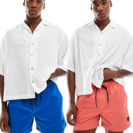ジャックアンドジョーンズ Jack & Jones Jack & Jones のピンクとブルーのスイムショーツ 2枚組 水着 メンズ 男性 インポートブランド 小さいサイズから大きいサイズまで ジャックアンドジョーンズ Jack & Jones Jack & Jones のピンクとブルーのスイムショーツ 2枚組 水着 メンズ 男性 インポートブランド 小さいサイズから大きいサイズまで