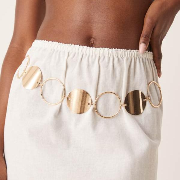 エイソス ASOS asos ASOS DESIGN ウエスト&ヒップサークルチェーンベルト(ゴールド) ベルト レディース 女性 インポートブランド