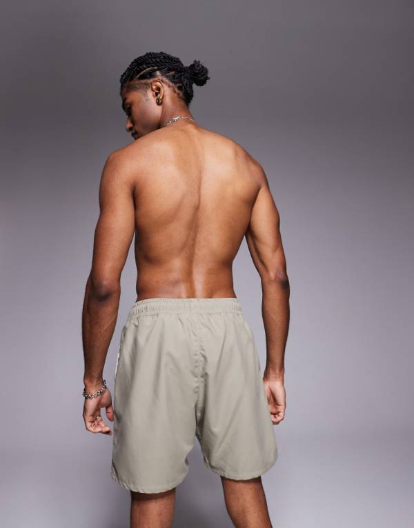 エイソス ASOS asos ASOS DESIGN ミドル丈スイムショーツ（カーキ） 水着 メンズ 男性 インポートブランド 小さいサイズから大きいサイズまで