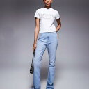 エイソス ASOS asos ASOS DESIGN トールミッドライズフレアジーンズ(ペールウォッシュ) ボトム パンツ レディース 女性 インポートブランド 小さいサイズから大きいサイズまで(4)